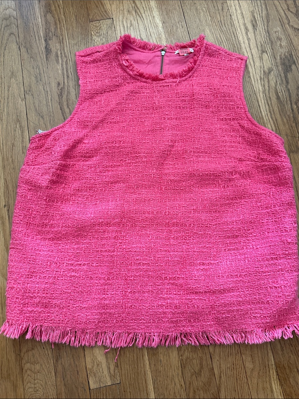 Frances Valentine Pink Tweed Top Size XL